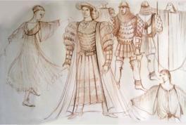 Michelangelo Buonarotti : Tanulmányok Vágó Nelly jelmezterve a Rómeó és Júlia c.