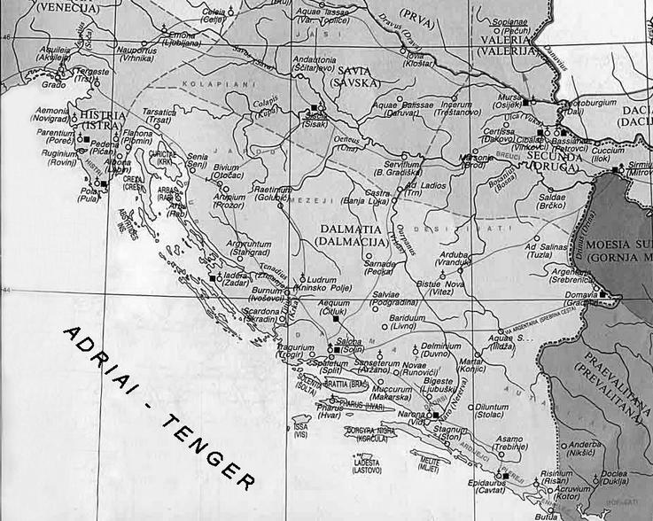 e) Illíria térképe (III V.