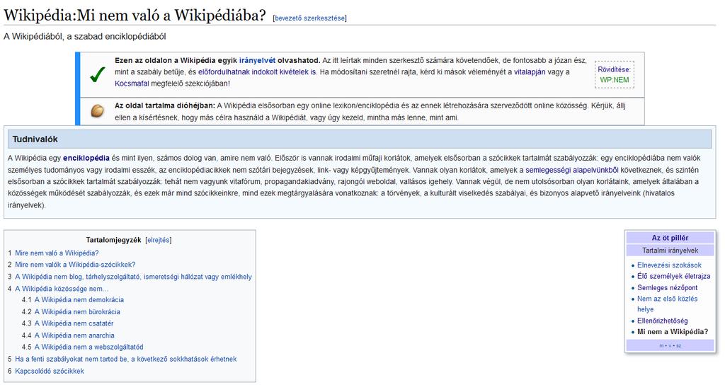 Wikimédia-projektek Wikipédia: