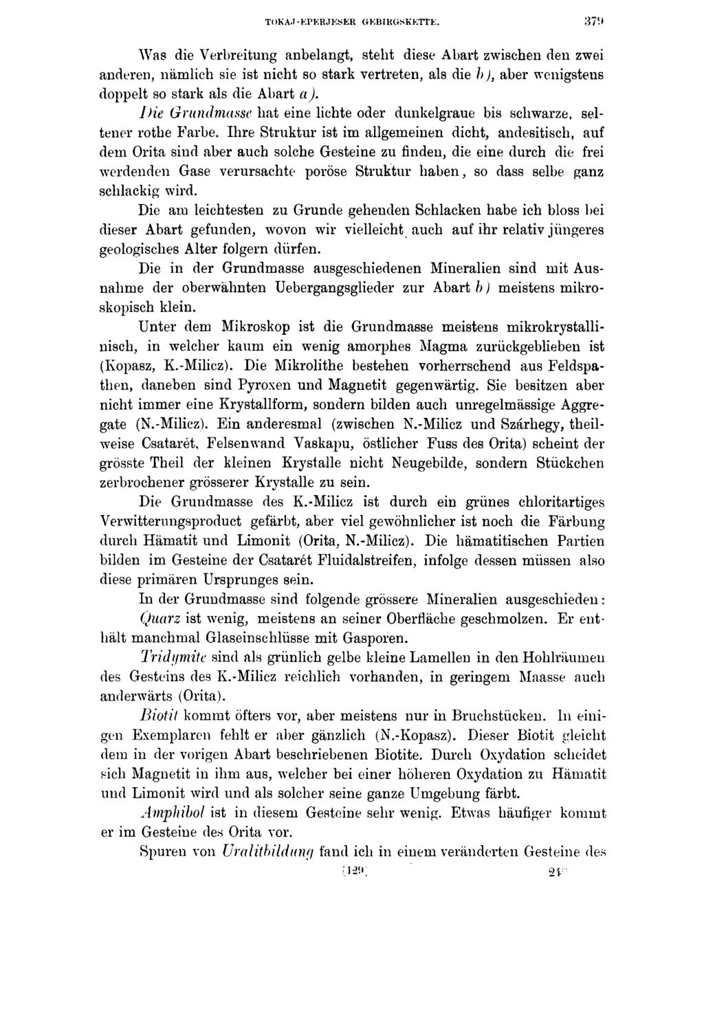 TOKAJ-EPERJESER GEBIRGSKETTE. 37!