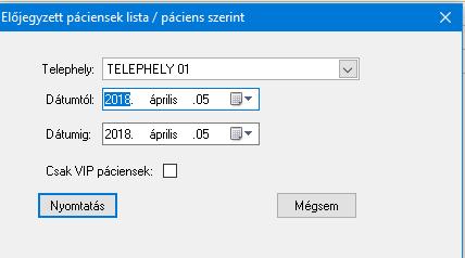 4.5.2. Listák Ugyanazok az ikonok jelennek meg a nyomtatási listákon is: időpont szerinti, Beteg szerinti és orvos szerinti előjegyzések listákon is (Előjegyzés program, Főmenü - Listák menü).