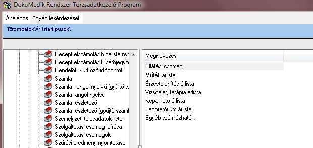 Gondozás adatai A páciens kartonon beállítható gondozás törzs adatok karbantartó funkció (pl.