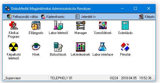 Dokustart - Programindítási központ A rendszer több programból áll.