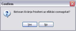 átkapcsoláshoz pedig válasszunk ki egy másik csomagot a listából, majd nyomjuk meg az Átkapcsolás végrehajtása gombot. Az átkapcsolás megtörténik, és a beteg adatai automatikusan frissítve lesznek.