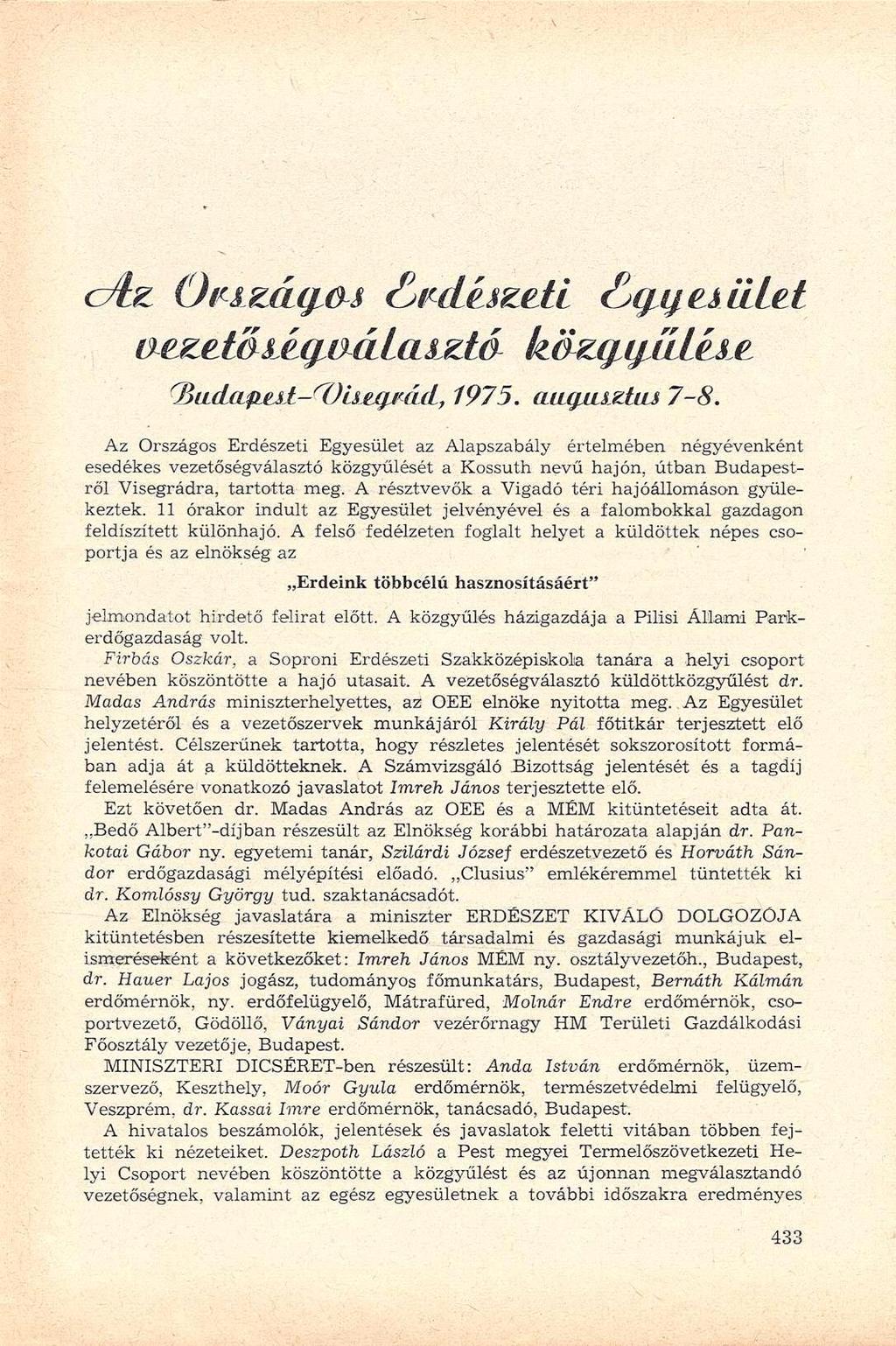caz Országos ői'dhzeti Sgijesülel imzet&ségaálaiztá k&zggíílís^ Q>udafi j±-^ou jci#ád, 1975. au//ajzftij 7-8.
