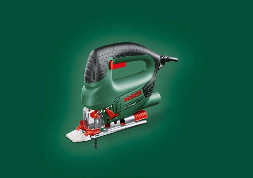 PST Universal + Szúrófűrész Pendulum Low Vibration Szúrófűrészek Erőteljes, 530 W-os motor CutControl 80 mm-es vágásmélység fában, választható fordulatszámmal az anyagnak megfelelő munkavégzéshez