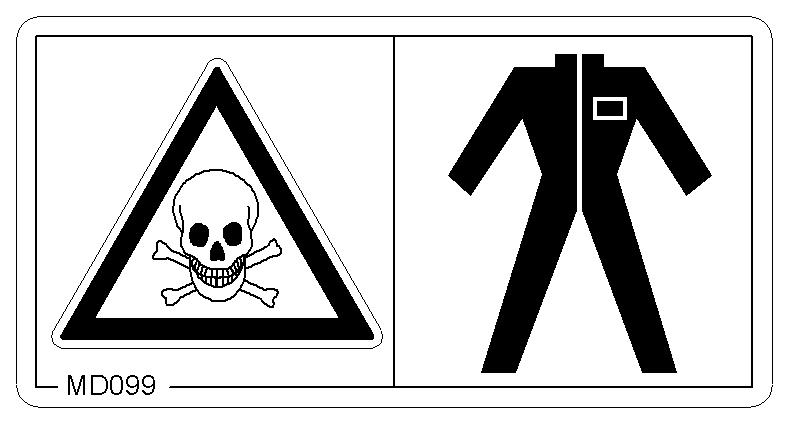 Általános biztonsági utasítások MD 089 Az egész test zúzódásveszélye függő terhek vagy felemelt géprészek alatti tartózkodás következtében!
