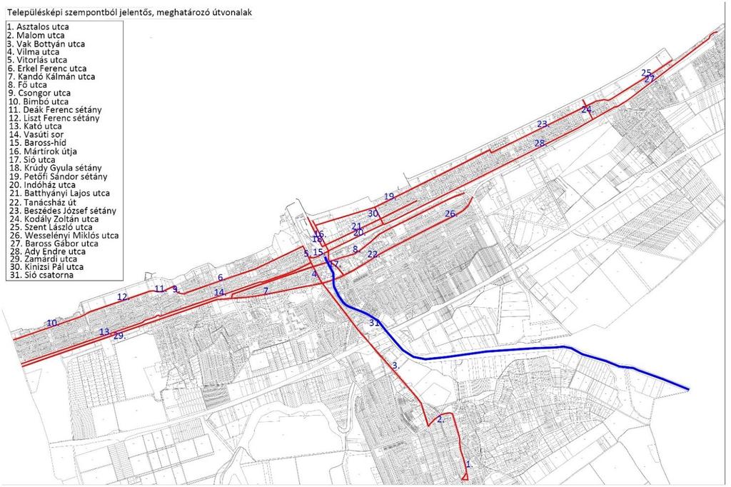 2.- Melléklet az 1/2018. (I.30.) önkormányzati rendelethez TELEPÜLÉSKÉPI JELENTŐSÉGŰ MEGHATÁROZÓ ÚTVONALAK 1. Asztalos utca 2. Malom utca 3. Vak Bottyán utca 4. Vilma utca 5. Vitorlás utca 6.