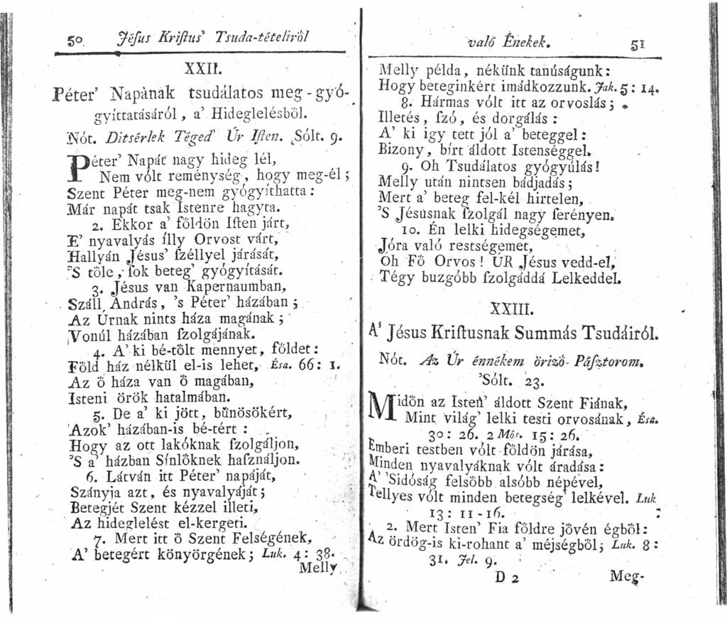 Jifta' Kriflu/ Tsuda-tételiről XX. Péter' N apanak tsudálatos meg - gyo6~. gyíttatásáról a' Hideglelésbü!. N ór DitsérlekTéged" (fr fien.sólr. 9.