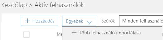 FELHASZNÁLÓK LÉTREHOZÁSA Egyesével Admin portálon (https://portal.office.