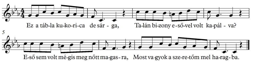 29 Sárgadinnye nem egyez a göröggel, Nem egyez az én szívem a tieddel.