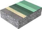 Regupol gumiőrleményes lemez Sikafloor -Comfort Porefiller pórustömítő Sikafloor -0 közbenső bevonat Sikafloor -05 W Sikafloor -Comfort Adhesive ragasztó Sikafloor