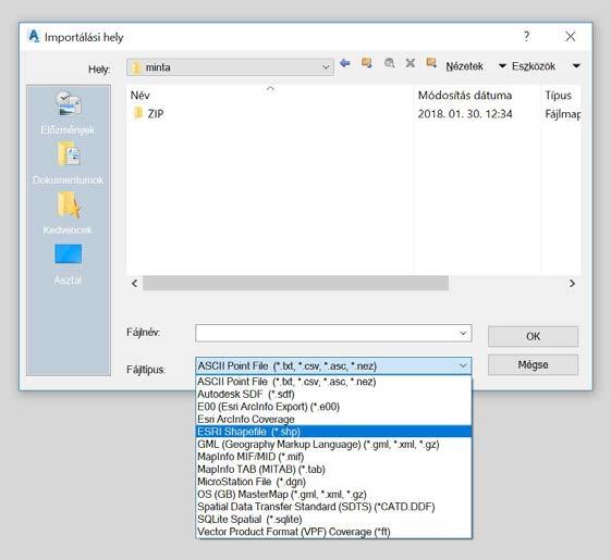 Import funkció helye a Tervezés és elemzés munkaterületen: A munkaterület átállítása után válasszuk a Beillesztés fül Map importálás ikonját.