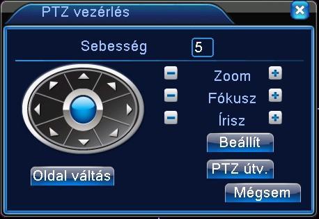 elforgatás és stb. 11. ábra PTZ vezérlés léptetés Állítsa be a PTZ elforgatás irányát. Alapértelmezett irányok: 1 ~ 8. zoom Kattintson +/- gombokra a többszörös kamera zoom-hoz.