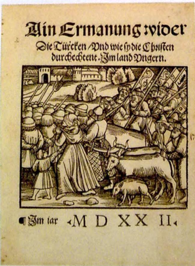 Figyelmeztetés a török veszedelemre. Német röpirat, 1522 vonulás fejében augusztus 29-én megadta magát. A szultán a vár bevétele után befejezte hadjáratát, és visszatért a birodalomba.