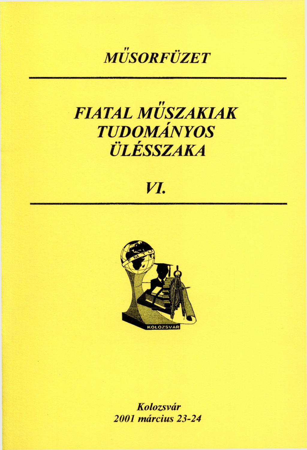 MŰSORFÜZET FIATAL MŰSZAKIAK TUDOMÁNYOS