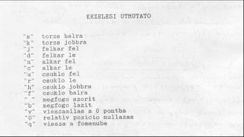 Példa A robotvezérlő program használati utasítása 2.
