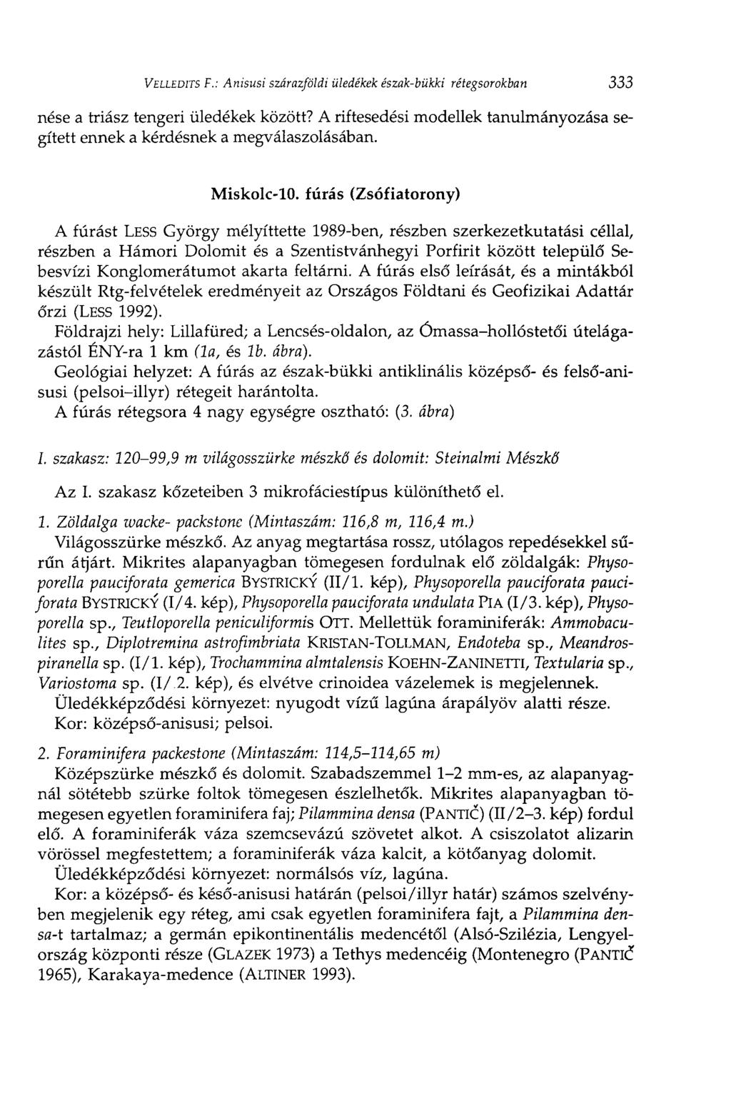VELLEDITS F.: Anisusi szárazföldi üledékek észak-bükki rétegsorokban 333 nése a triász tengeri üledékek között? A riftesedési modellek tanulmányozása segített ennek a kérdésnek a megválaszolásában.