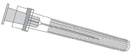 Használati utasítás az előretöltött fecskendő használatához, ha a PRTC luer lock csatlakozóval kerül forgalomba 7 Tű Tűvédő kupak Fecskendő Fecskendő dugattyú Fecskendő henger Fecskendő kupak 1.