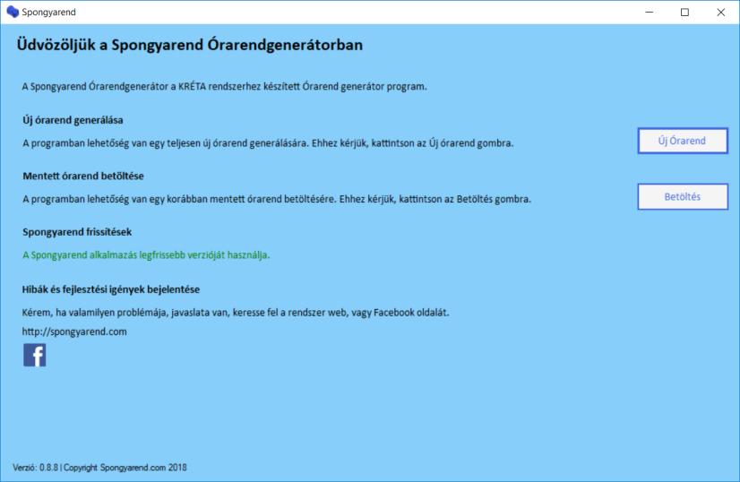 Spongyarend Ezen dokumentum a Spongyarend órarend generátor alkalmazás használati segédlete.