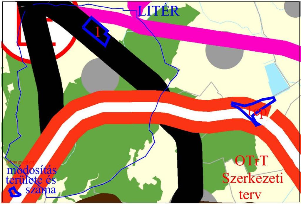 A település igazgatási területét érinti, de a módosítás területeit nem érinti - az OTrT 3/4 Kiváló termőhelyi adottságú erdőterület övezete, és - az OTrT 3/1