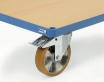 Kerék-Ø Rend. sz. Felár 125 2179 160 2180 200 2181 A kerekek vezetik az elektromosságot (antisztatikus) TPE-ESD gumikkal (hőre lágyuló műanyagból). Kerékagyakban precíziós gyűrűs golyóscsapágyakkal.