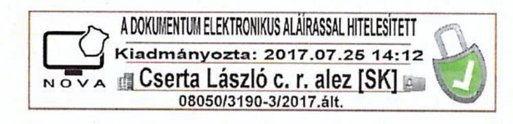 8 a) A dokumentum személyes elektronikus aláírással hitelesített szöveget; b) az aláírás dátumát (év, hó, nap, óra, perc pontossággal); c) az elektronikus aláírást létrehozó személy vezeték és