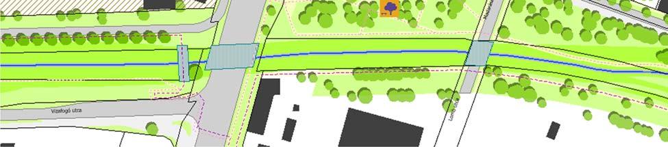 kép) a patak jobb partján lévő területen közpark, fogadótér létesül, amely a környékbeli lakosság igényeit elégíti ki.
