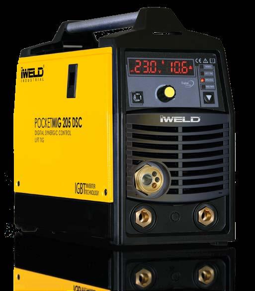 POCKETMIG 5 kg 200 mm POCKETMIG 205 DIGITAL SYNERGIC Szinergikus vezérlésű három funkciós technológiás, hordozható hegesztő inverter.