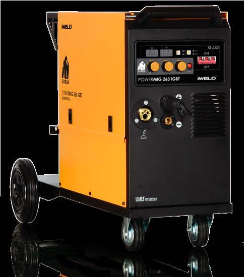GORILLA POWERMIG 5 kg 200 mm POWERMIG 263 Kétfunkciós technológiás háromfázisú MIG/MAG hegesztő inverter.