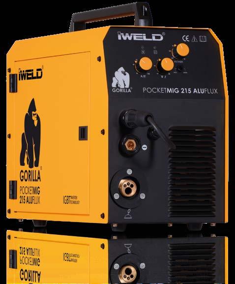 GORILLA POCKETMIG 5 kg GORILLA POCKETMIG 215 ALUFLUX Kétfunkciós technológiás MIG/MAG hegesztő inverterek.