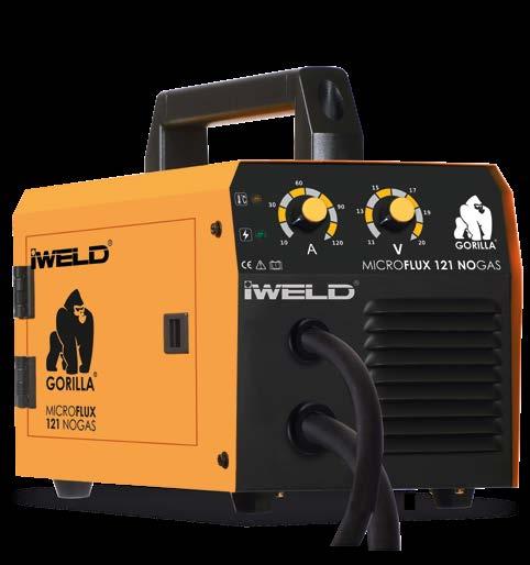 80MROMIG121 2 2 FUNKCIÓK AWI DC AWI Impulzus DC AWI AC AWI Impulzus AC AWI 2T/4T 5 kg 200 mm + IGrip 150 FIX MICROFLUX 121 NOGAS technológiás, FCAW hegesztő inverter, fix bekötésű