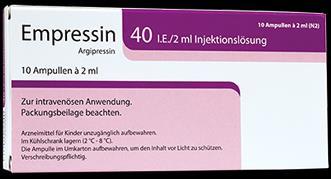 Vasopressin (Pitressin,Empressin) kis dózisban vasopressin (1 E bolus, 0,5-4 IU/h Pitressin inf.