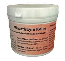 A pektináz magas cellulózbontó oldalaktivitást tartalmaz és kitűnően alkalmazható a kékszőlőből való színkinyerésre.