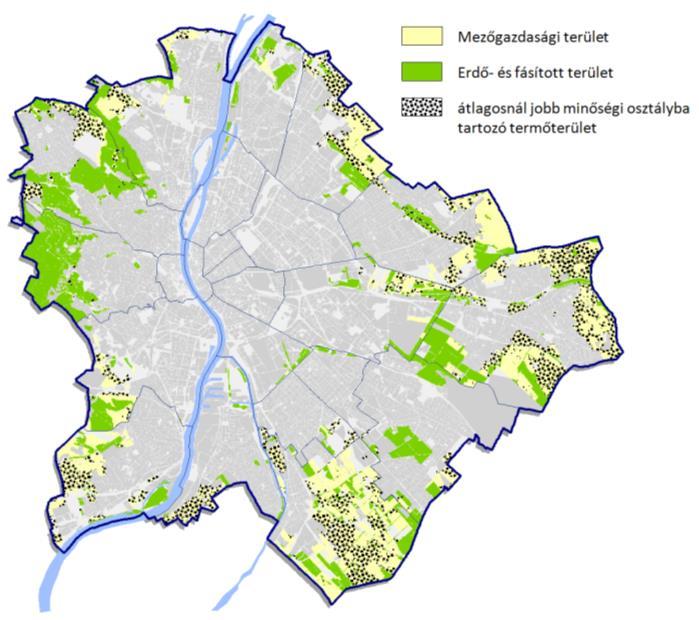 I.3. TALAJÁLLAPOT Budapest közigazgatási területén a művelésből kivett földterületek aránya 76%.