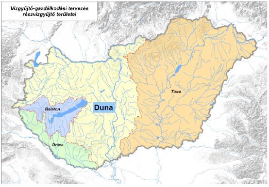 ábra: Vízgyűjtő-gazdálkodási tervezés egységeinek felépítése (Forrás: Vízgyűjtő-gazdálkodási terv felülvizsgálata) Magyarországon 889 vízfolyás víztest került lehatárolásra az összesen 15 890