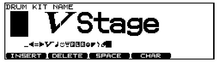 Használja a [VALUE] tárcsát, [+/-] gombokat vagy a [CURSOR (up/down)] gombokat a karakter megváltoztatásához.