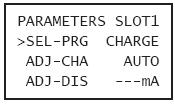 Azt, hogy pillanatnyilag milyen beadások szükségesek, egy villogó > kurzor mutatja a SEL-PRG előtt, és az adott programtól függően az ADJ-CHA ill. ADJ-DIS előtt.