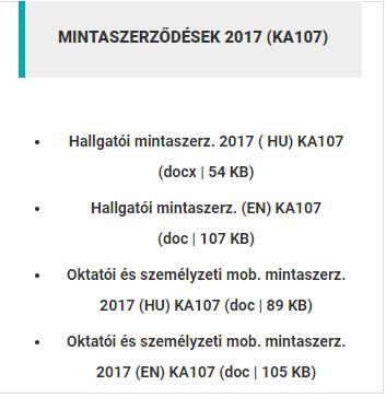 EGYÉNI TÁMOGATÁSI SZERZŐDÉSEK Közreadott szerződésminta a minimum követelményeket tartalmazza Módosítási szándék esetén TKA tájékoztatása, jóváhagyása Hallgatói támogatási szerződés I. sz. mell.