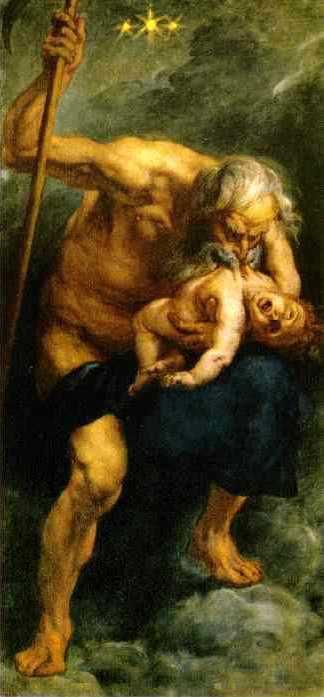 kerül. A világ uraként testvérét, Reát veszi feleségül, akitől gyerekei születnek: Hestia, Demeter, Hera, Hades, Poseidon és Zeus.