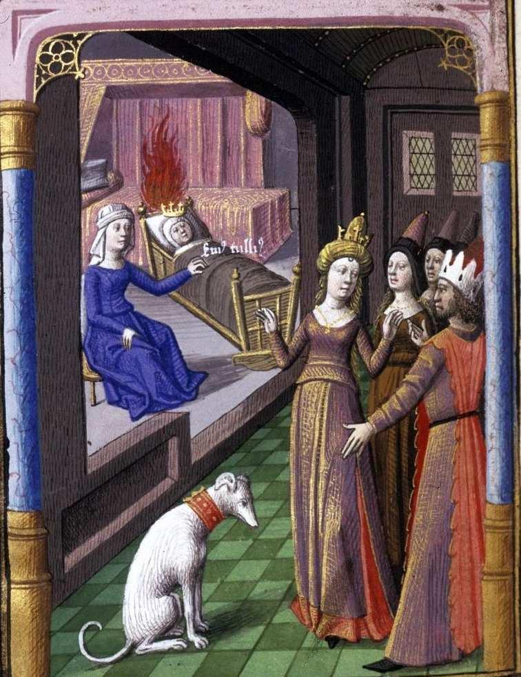 85. ábra Francois Maitre 1473-1480 - a Les Fais de le Dis des Romains et de autres gens című munkából - Maitre Francois alkotásának tulajdonítva, British Library, Harley 4375 Panofsky (1984) munkája