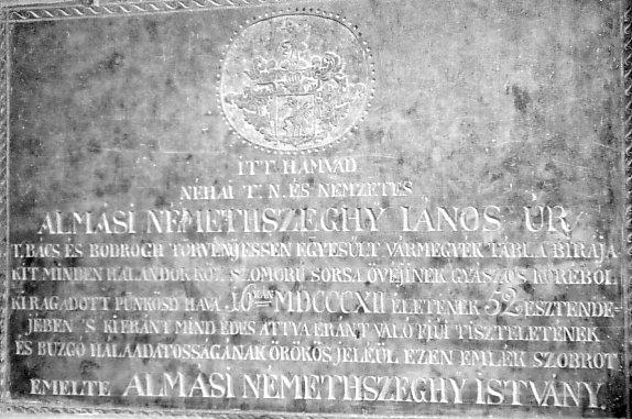 Az almási Némethszeghy család A család a többihez hasonlóan 1803-ban kapott adománybirtokot Almáson, és így ők is a kegyurak közösségéhez tartoztak.