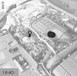 MOTOROLAJSZINT: utántöltés, feltöltés (2/3) 1 2 1 2 Ha az olajszint feltűnően vagy