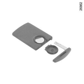 RENAULT KÁRTYA: elem 2 A B 1 4 3 Az elem cseréje Ha a Keycard battery low üzenet jelenik meg a kijelzőegységen, cserélje ki a RENAULT kártya elemét, nyomja meg a 1 gombot, miközben húzza a biztonsági
