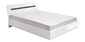 szekrény KOM3D3S fehér/természetes tölgy/fényes fehér ágy