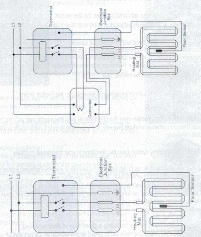 Általános bekötési rajz A lehetőség: olyan áramkörök estén, amikor 16 amper-nál kevesebb áll rendelkezésre Magyarázat: Thermostat