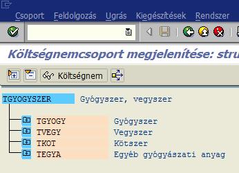 A ikonok segítségével a kategóriák kibonthatók, ill.