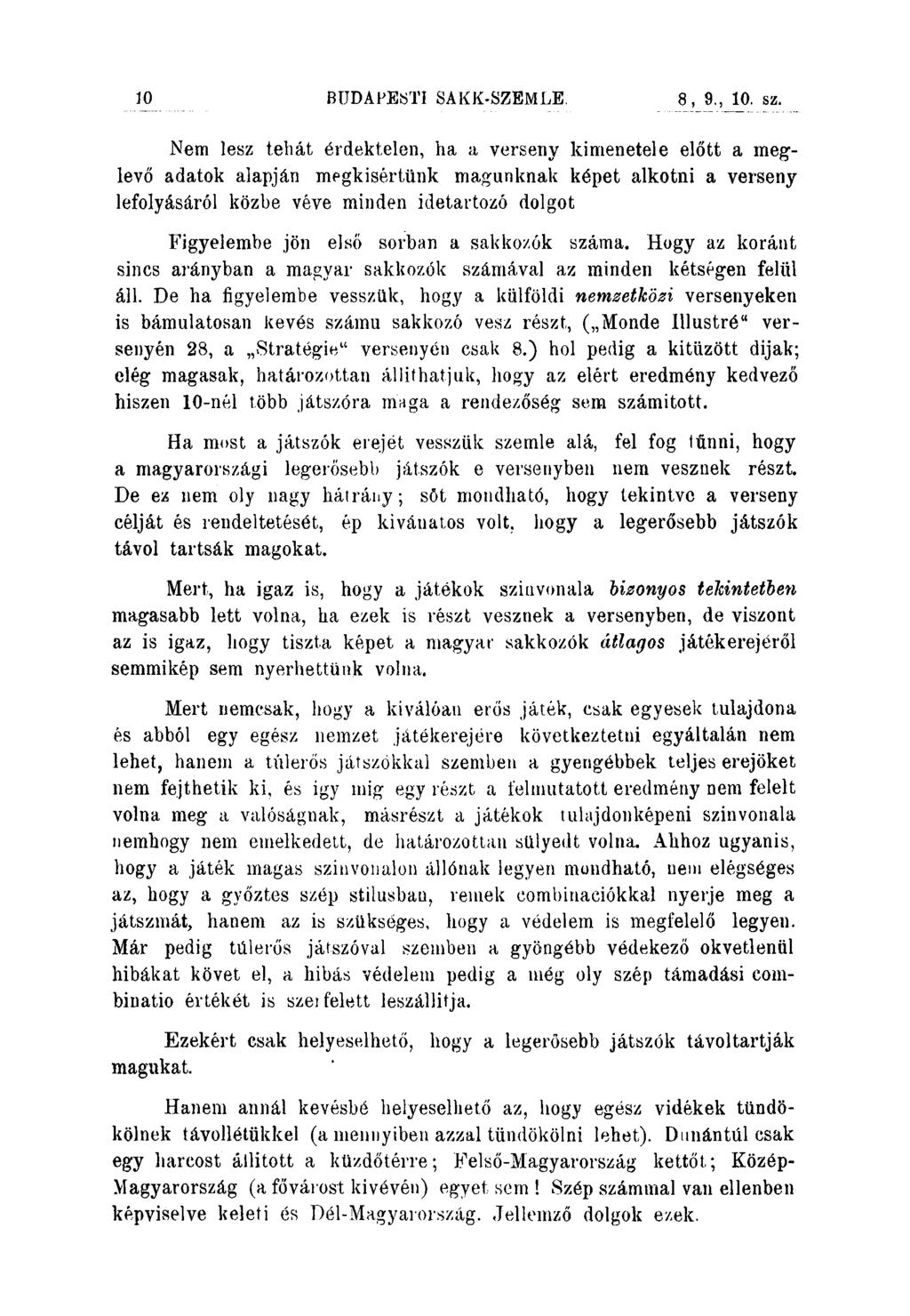 10 BUDAPESTI SAKK-SZEMLE.