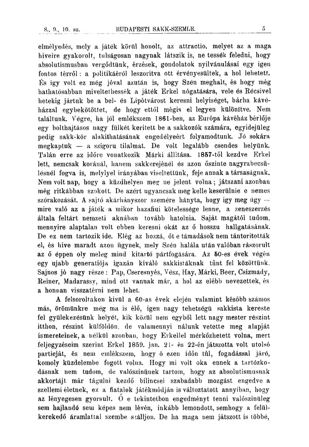 8., 0., 10. 855. BÜDAPESTI SAKK-SZEMIJE.