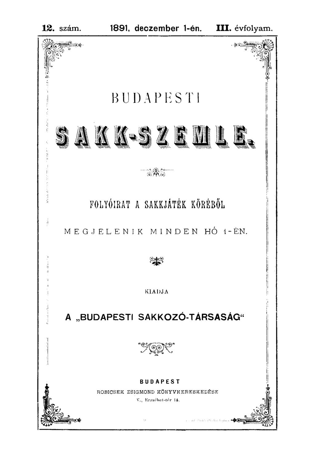 12. szám. 1891, deczember 1-én. III. évfolyam.